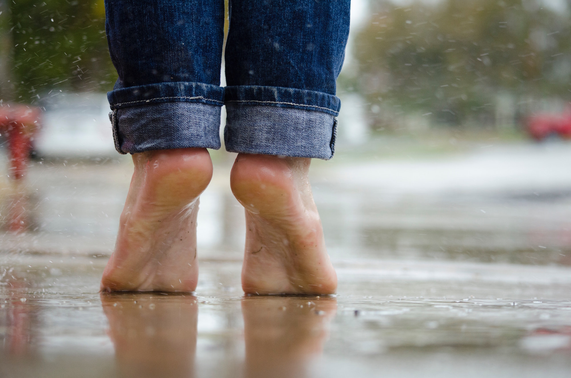 Barefoot feet on sand